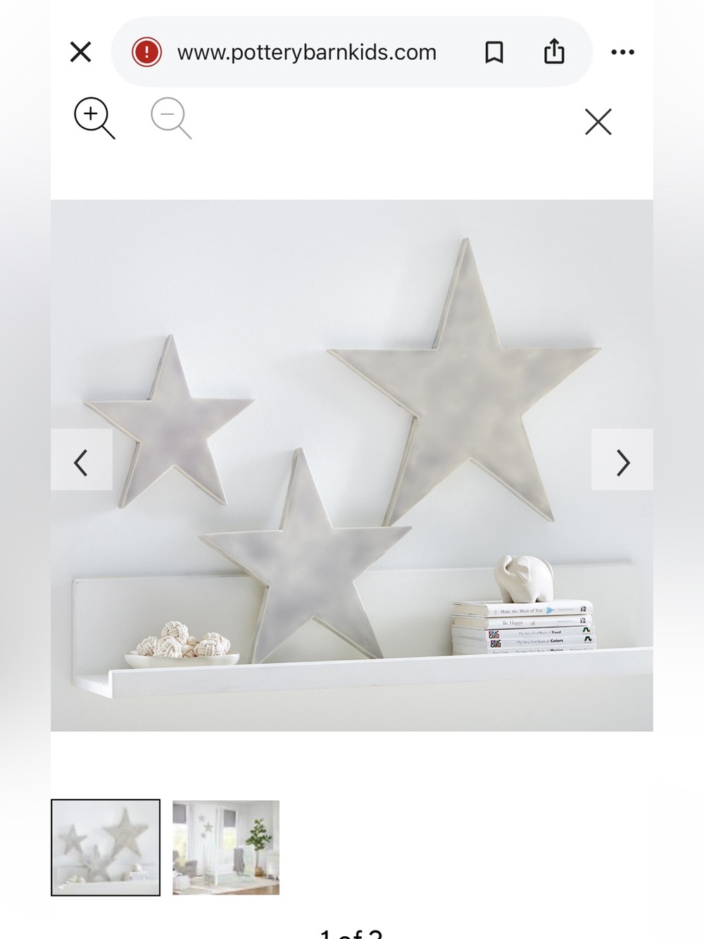 Pottery Barn Kids - Set of 3 Ceramic Stars